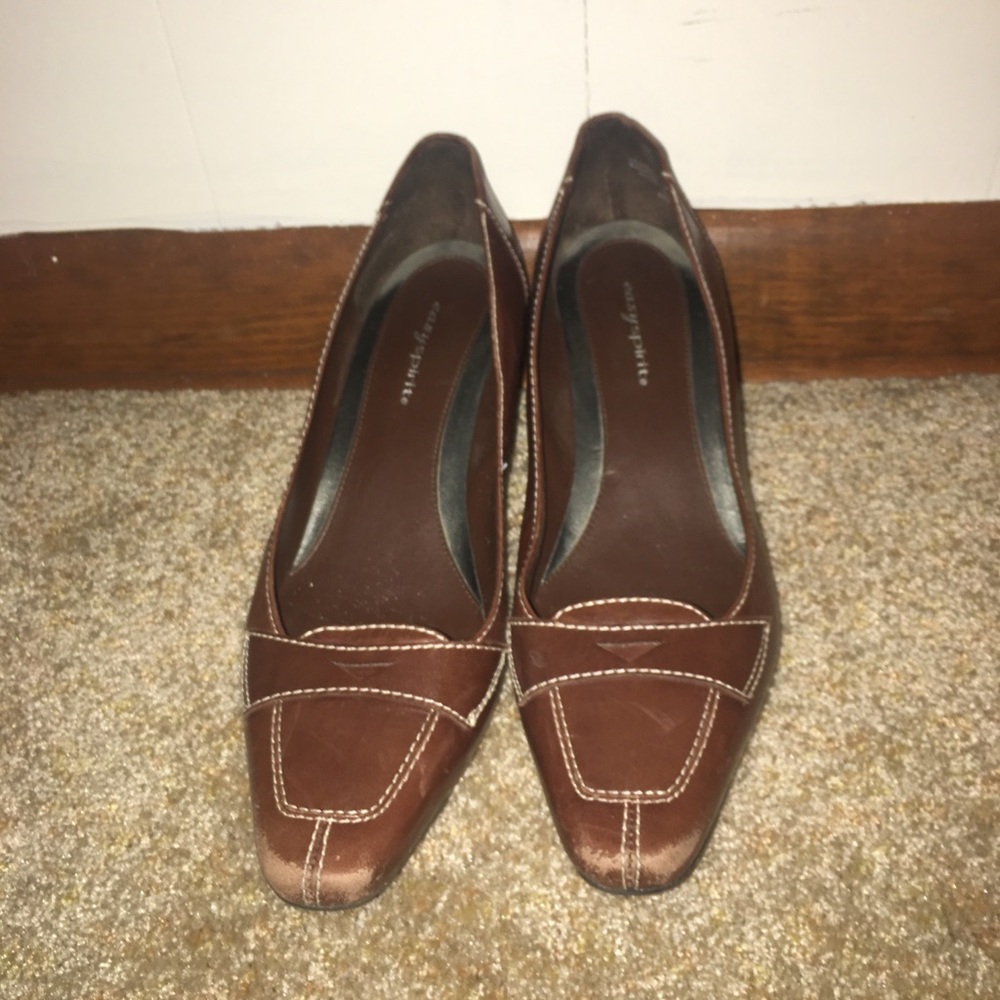 Brown high heels